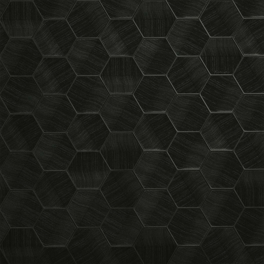 Fekete design tapéta hexagon mintával