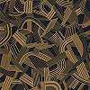 Fekete és arany elegáns hangjegy hullám geometria mintás design tapéta 