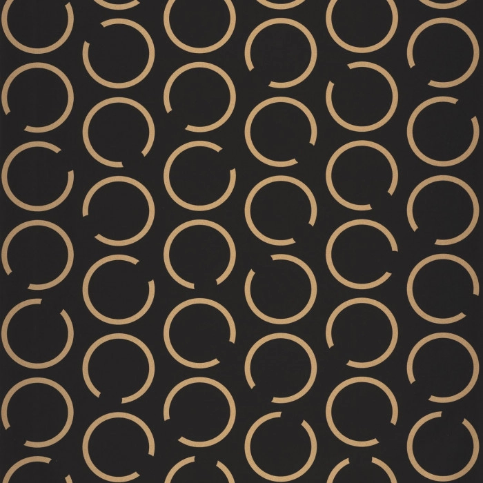 Fekete és arany színű geometria kör mintás design tapéta
