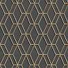 Fekete és arany színű hímzett prémium tapéta geometria mintával