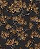 Fekete és arany színű orientális stílusú szőtt hatású fa mintás tapéta