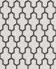 Fekete és fehér hímzett hatású dekor tapéta geometrikus mintával