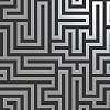 Fekete ezüst dekor tapéta metál fényű labirintus mintával