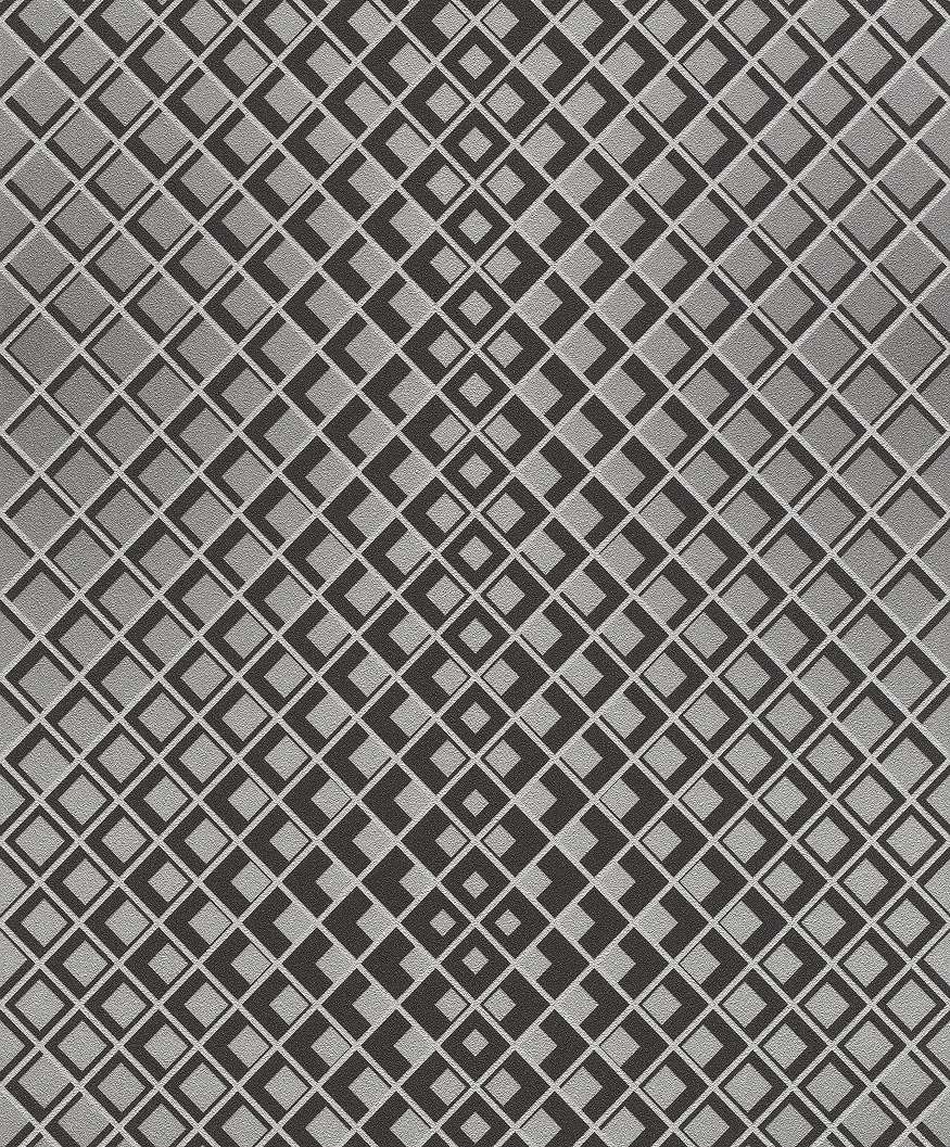 Fekete-ezüst modern geometriai mintás tapéta