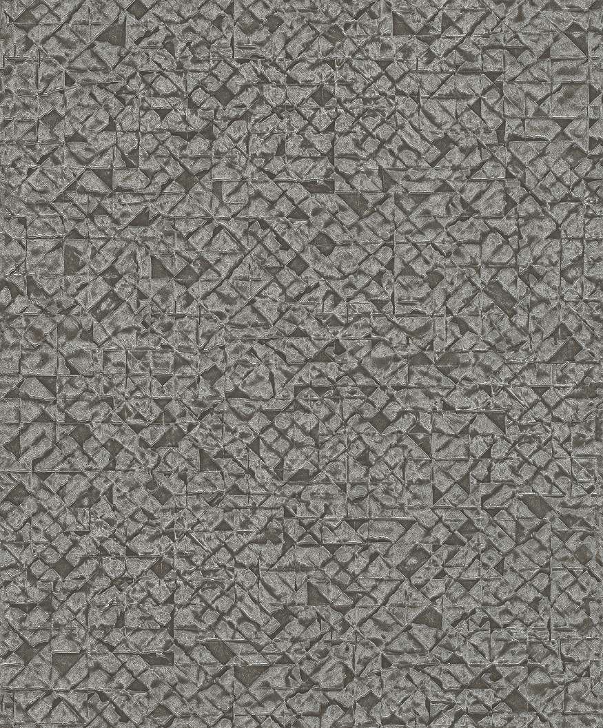 Fekete ezüst struktúrált bőrhatású vlies design tapéta