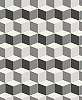 Fekete fehér 3D kocka hatású tapéta modern enteriörbe