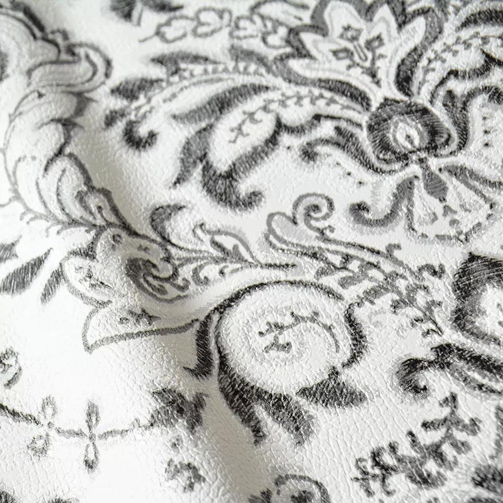 Fekete fehér barokk mintás vlies design tapéta