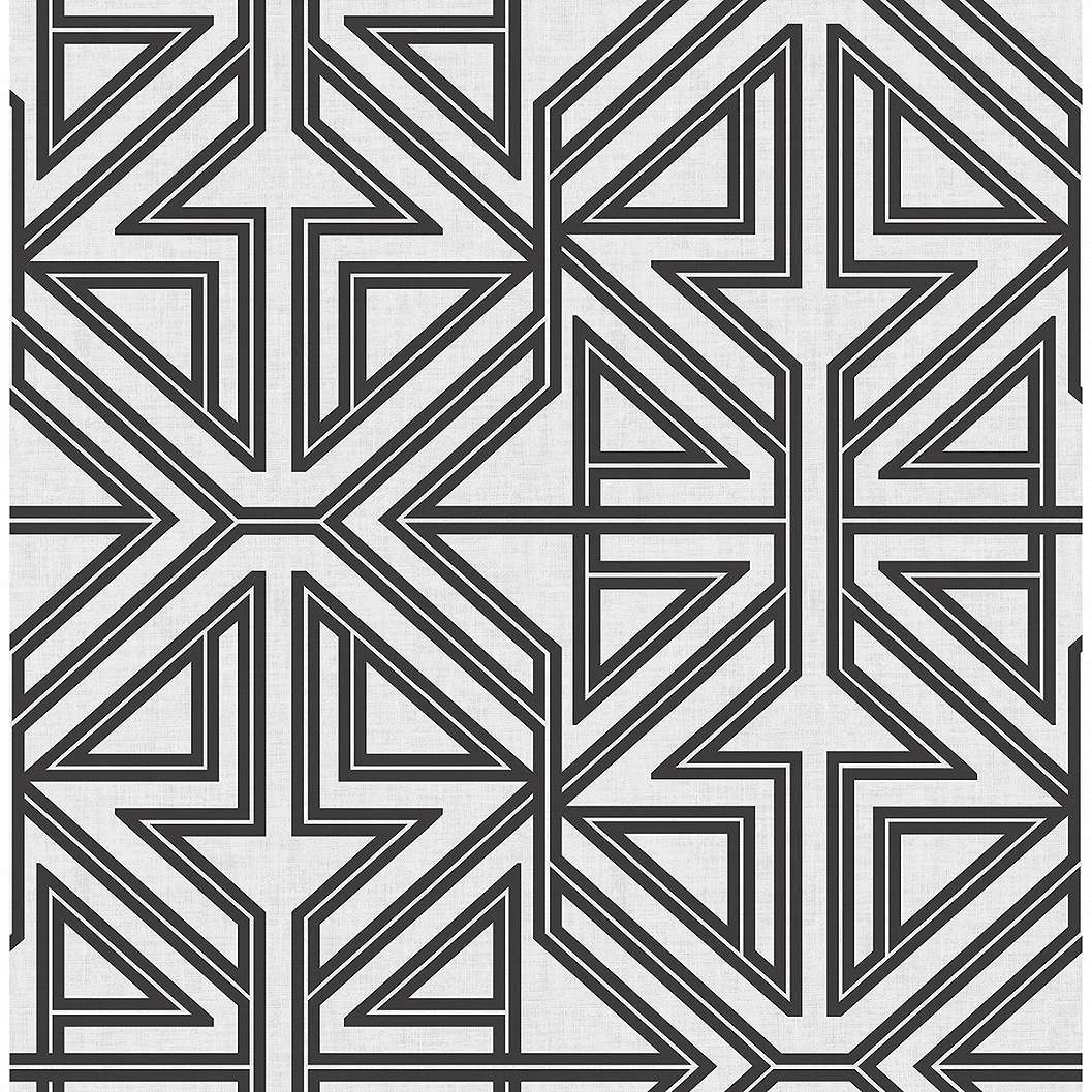 Fekete fehér dekor tapéta geometrikus mintával