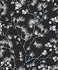 Fekete fehér japán dekor tapéta faág és virág mintával