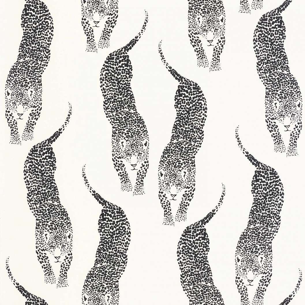 Fekete fehér leopárd mintás vlies tapéta