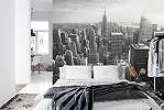 Fekete fehér New York város mintás poszter tapéta mosható vinyl