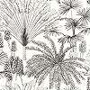Fekete fehér pálmafa mintás caselio design tapéta