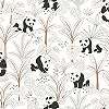 Fekete fehér panda maci mintás vlies gyerektapéta