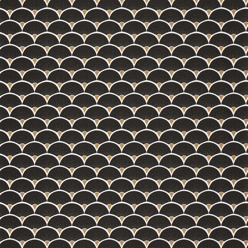 Fekete fehér tapéta csempe mintával modern stílusban