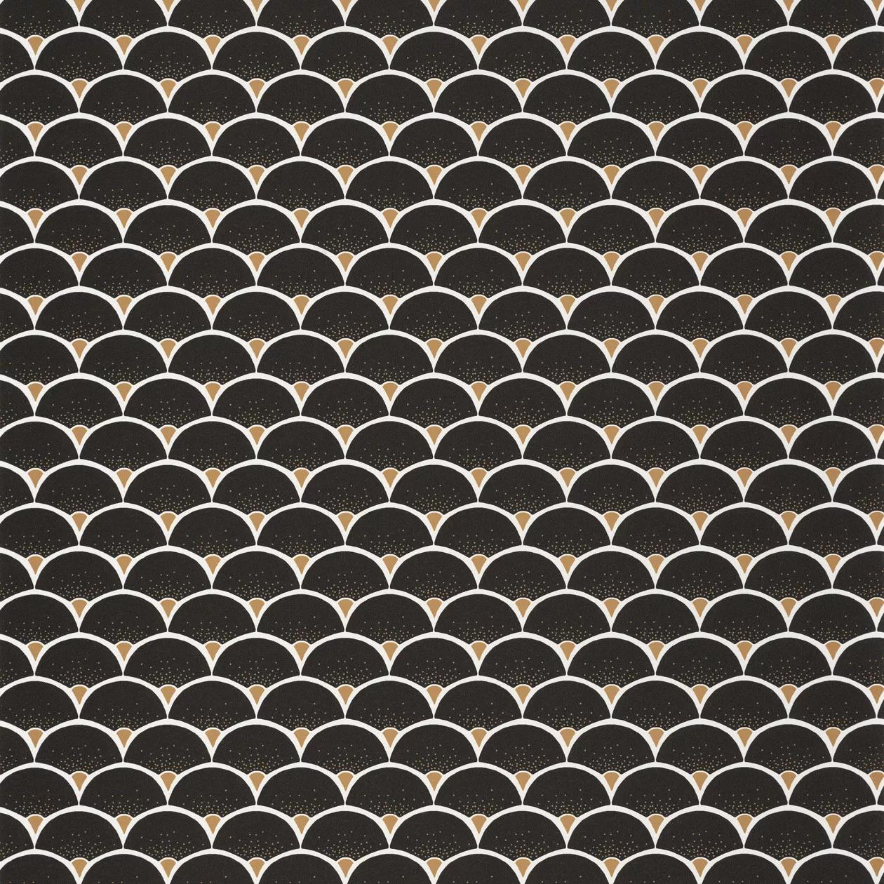 Fekete fehér tapéta csempe mintával modern stílusban
