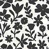 Fekete fehér virágmintás francia design tapéta