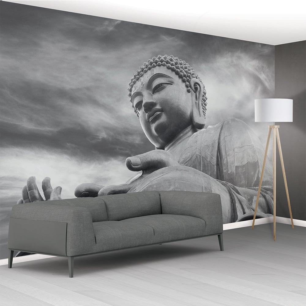 Fekete fehér zen Buddha fali poszter