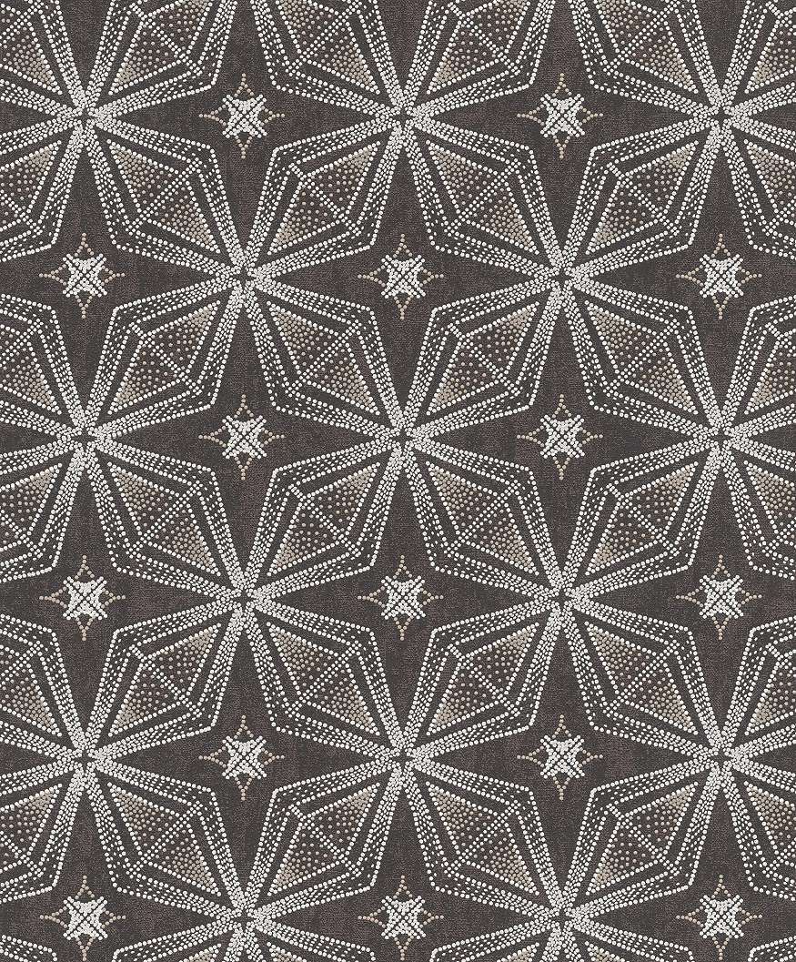 Fekete geometrikus mintás modern dekor tapéta