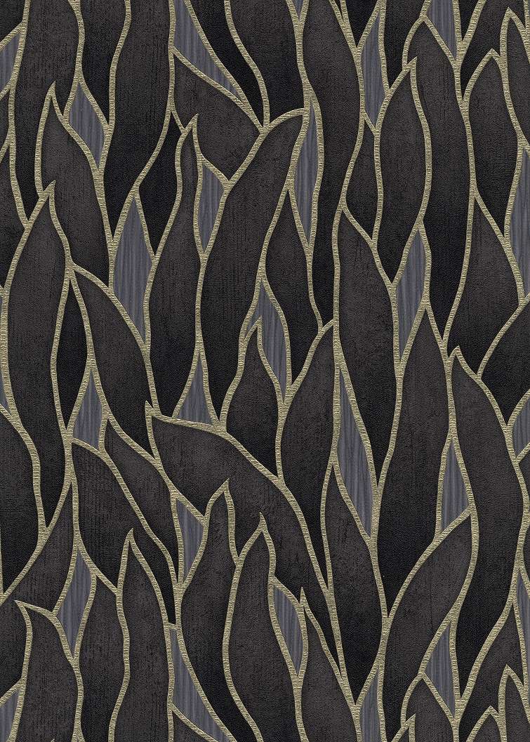 Fekete hullám mintás vlies design tapéta