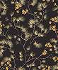 Fekete japán stílusú faág és levél mintás Khroma design tapéta