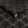 Fekete kör mintás vlies design tapéta metál mintával