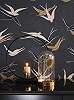 Fekete madár mintás orientális stílusú casadeco design tapéta