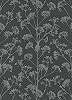 Fekete mezei virágmintás vlies design tapéta