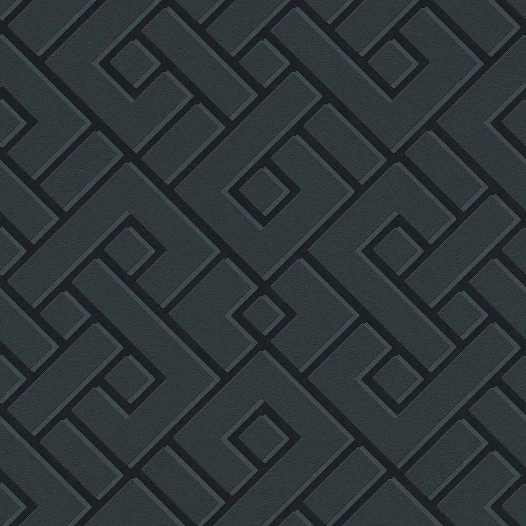 Fekete modern geometriai mintás dekor tapéta