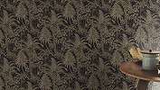 Fekete pálmafa dzsungel mintás vlies design tapéta