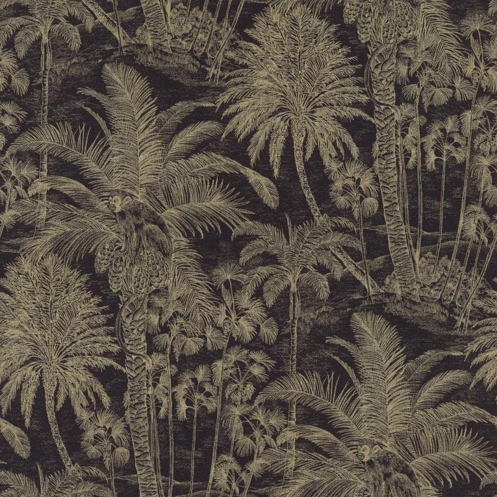 Fekete pálmafa dzsungel mintás vlies design tapéta