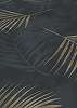 Fekete pálmalevél mintás vlies design tapéta