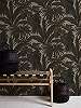 Fekete pálmalvél mintás Versace design tapéta 70cm széles