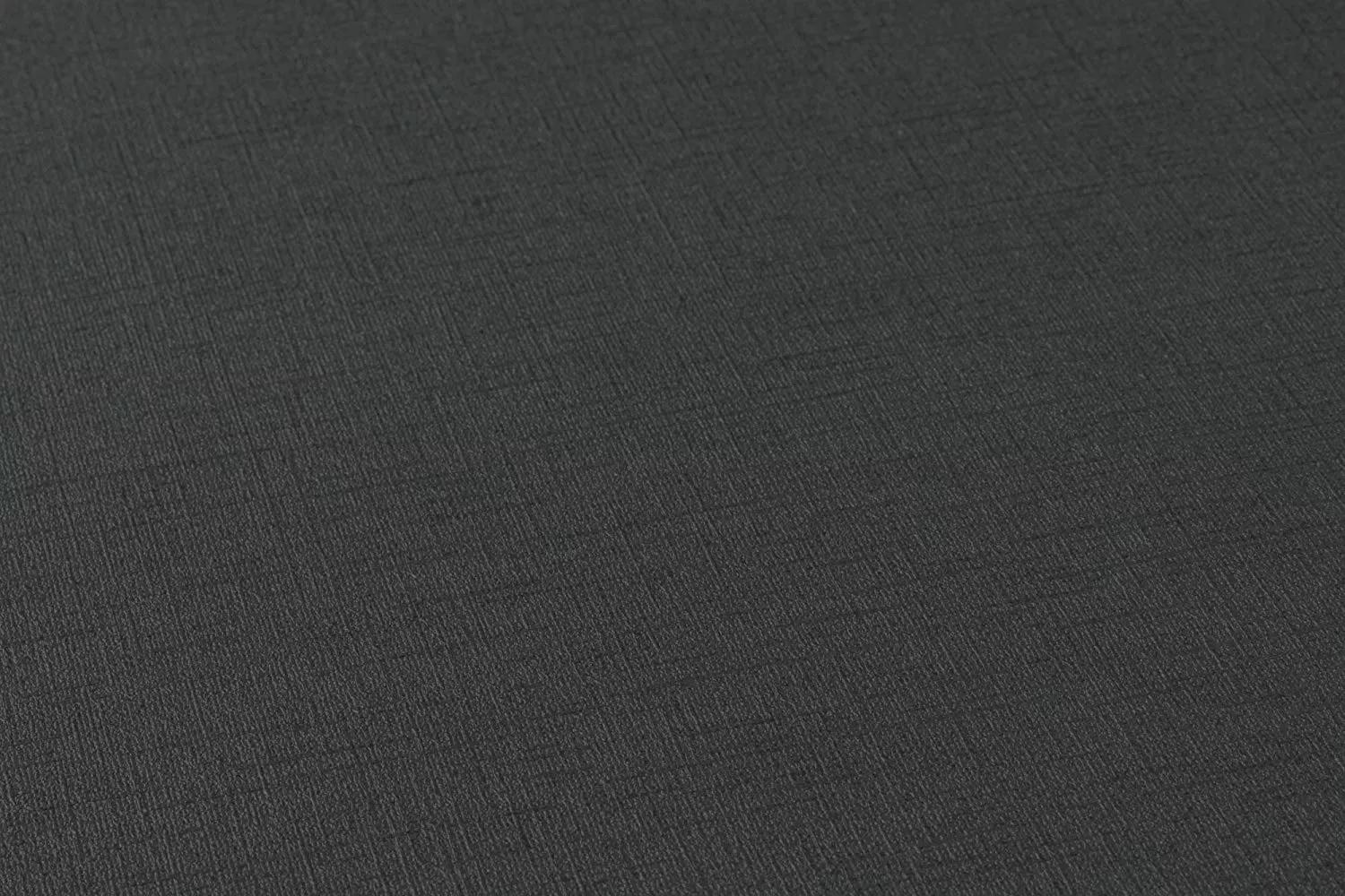 Fekete struktúrált egyszínű vlies tapéta