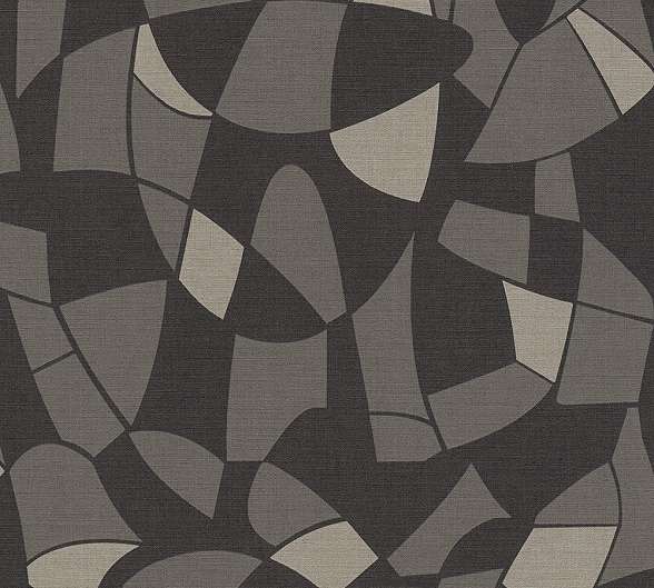 Fekete szürke geometrikus mintás mosható dekor tapéta