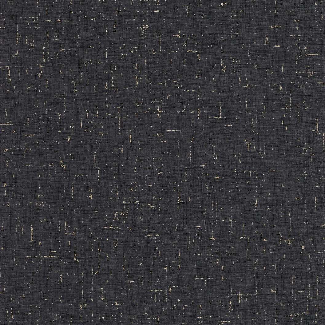 Fekete textíl hatású arany koptatott design tapéta
