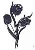 Fekete tulipán mintás falmatrica