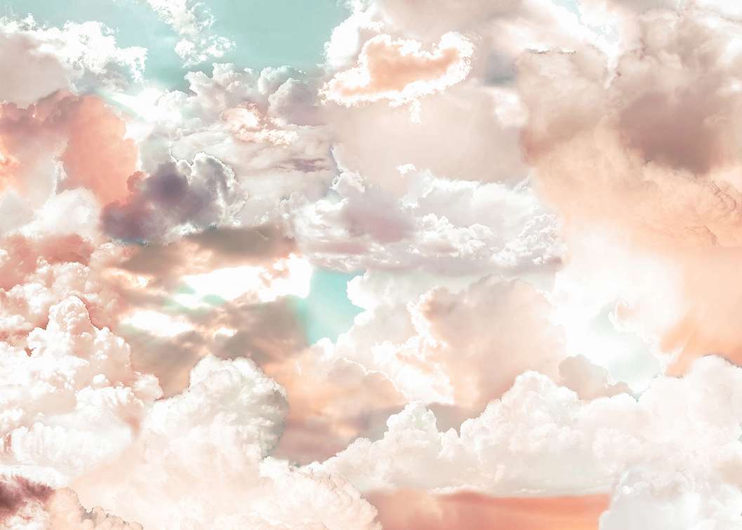 Felhő mintás vlies órisá poszter tapéta pasztell színekkel