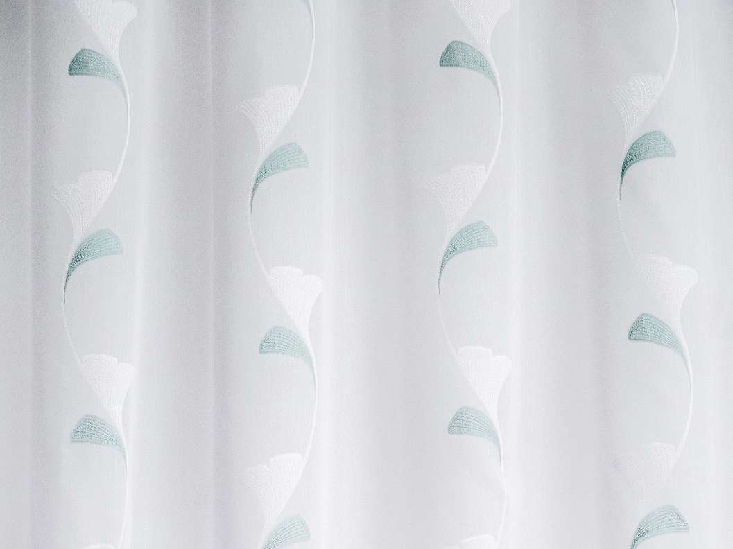 Fényáteresztő függöny textil türzkiz levél mintákkal