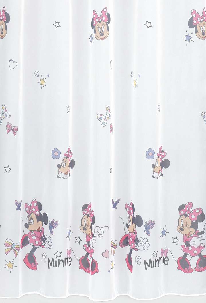 Fényáteresztő gyerek függöny textil anyag Minnie egér mintával