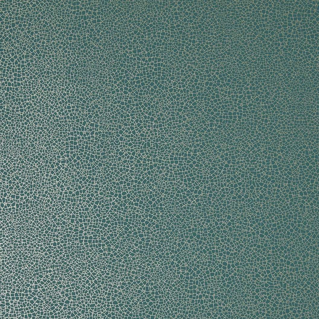 Fényes ezüst smaragd mozaik mintás angol design tapéta