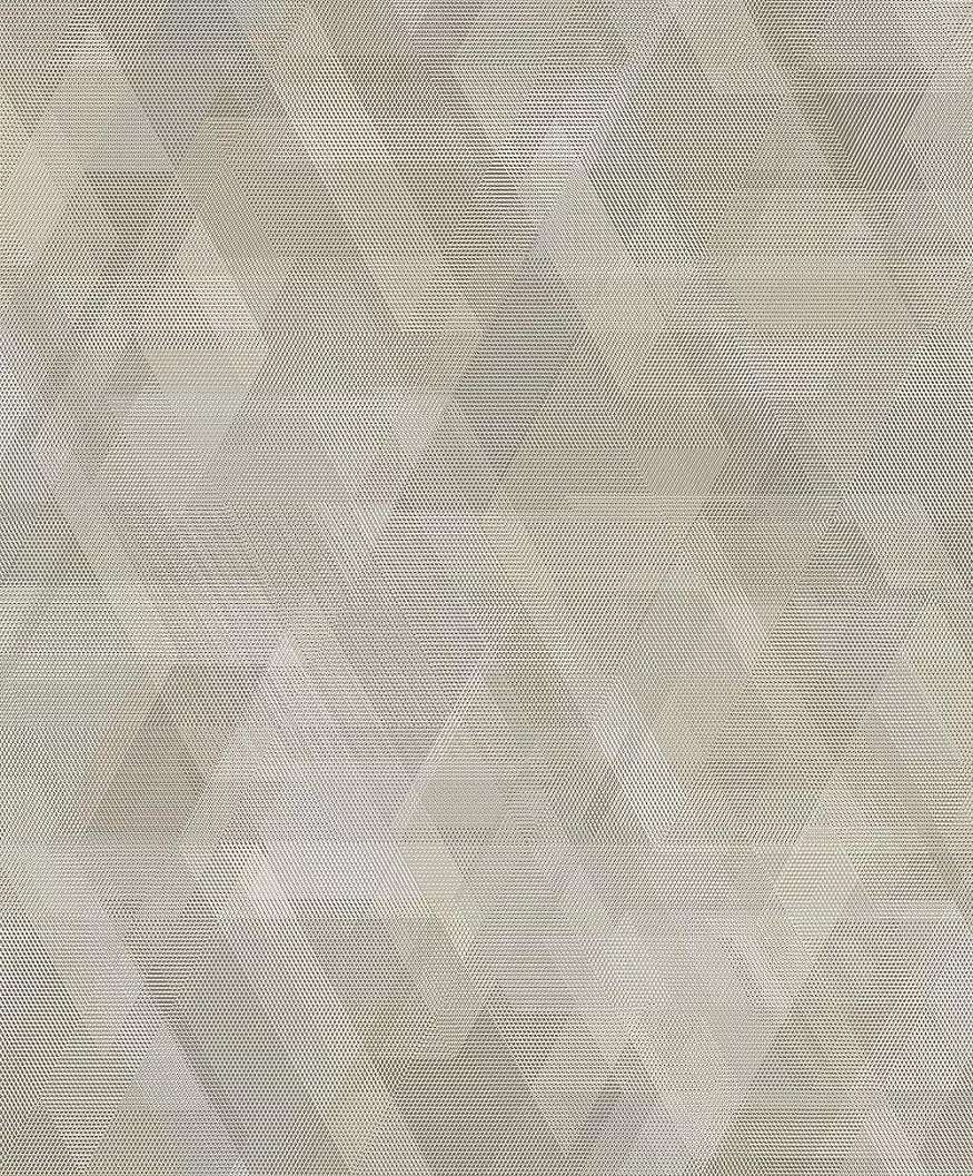 Fényes felületű, krém színű modern geometrikus mintás vlies tapéta