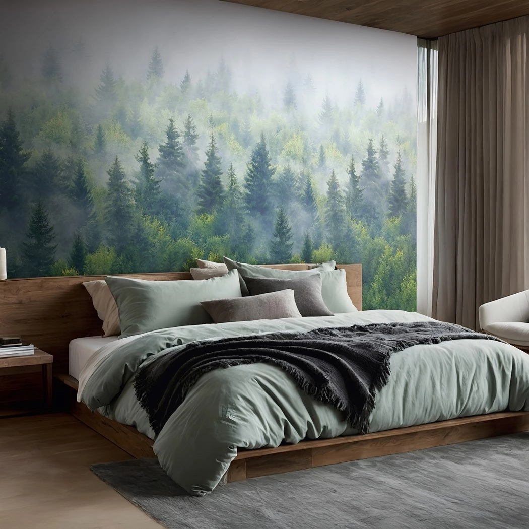 Fenyő erdő mintás design fotótapéta