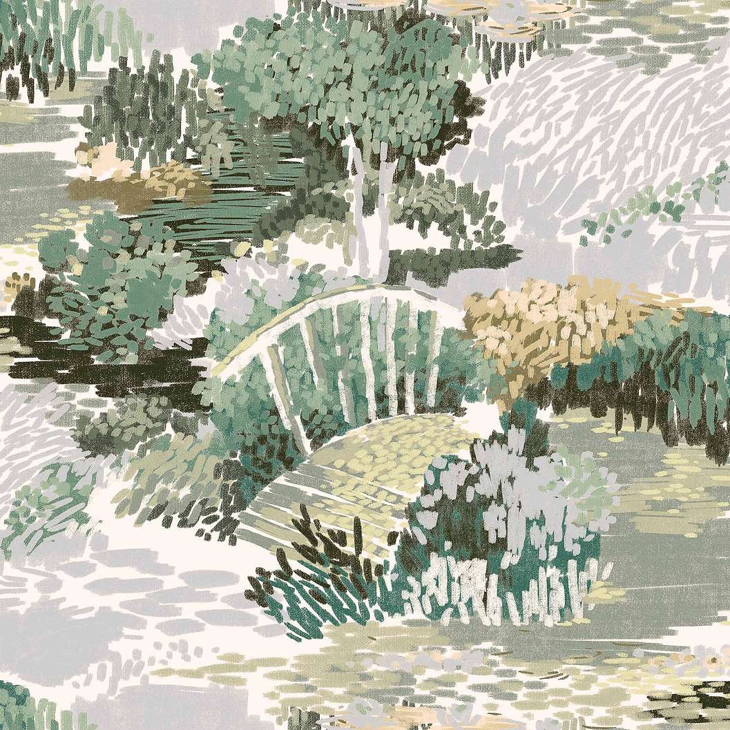 Festmény hatású design tapéta impresszionista stílusban botanikus mintával