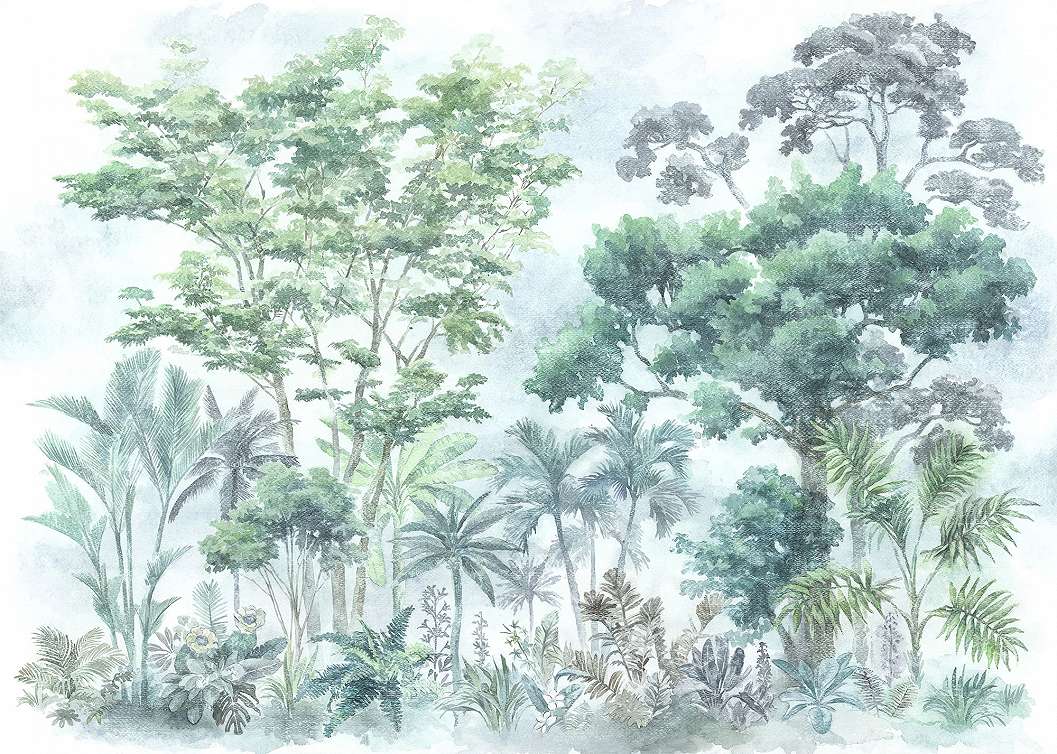 Festői trópusi tájkép mintás modern vlies poszter