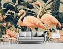 Flamingó és virág mintás fotótapéta 368x254 vlies