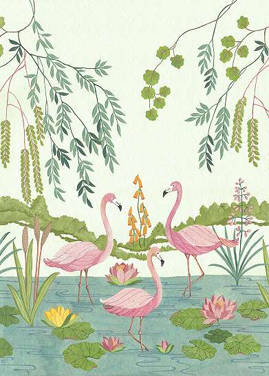 Flamingó mintás vlies fali poszter