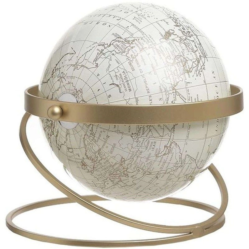 Földgömb asztali dekoráció arany fém talpon