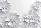 Fotótapéta 3D hatású fehér hatalmas virág mintával 368x254 vlies