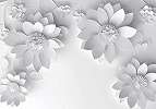 Fotótapéta 3D hatású fehér hatalmas virág mintával 368x254 vlies