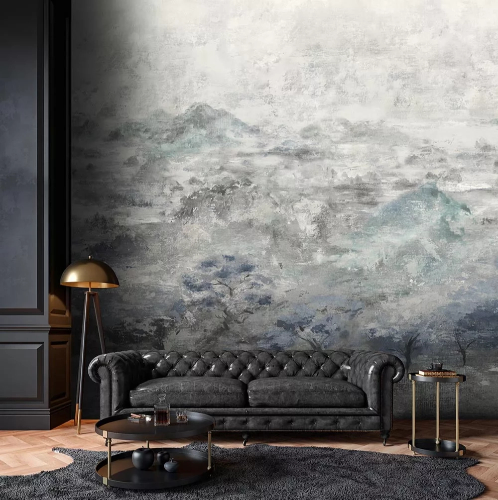 Fotótapéta absztrak tájkép kékes színben